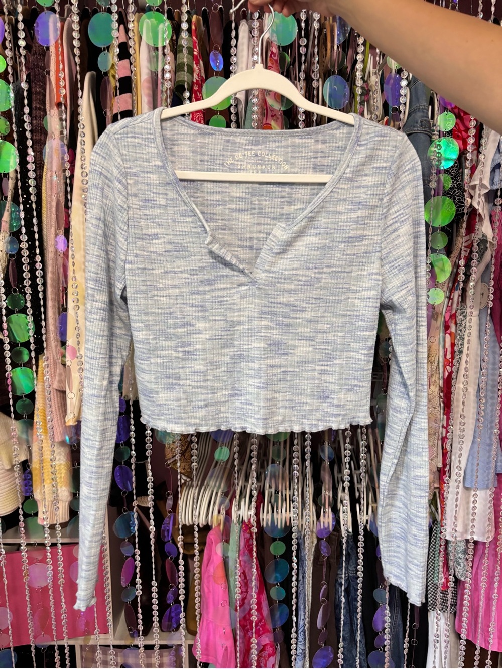 Aero Blue & White Long-Sleeve Tee